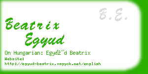 beatrix egyud business card